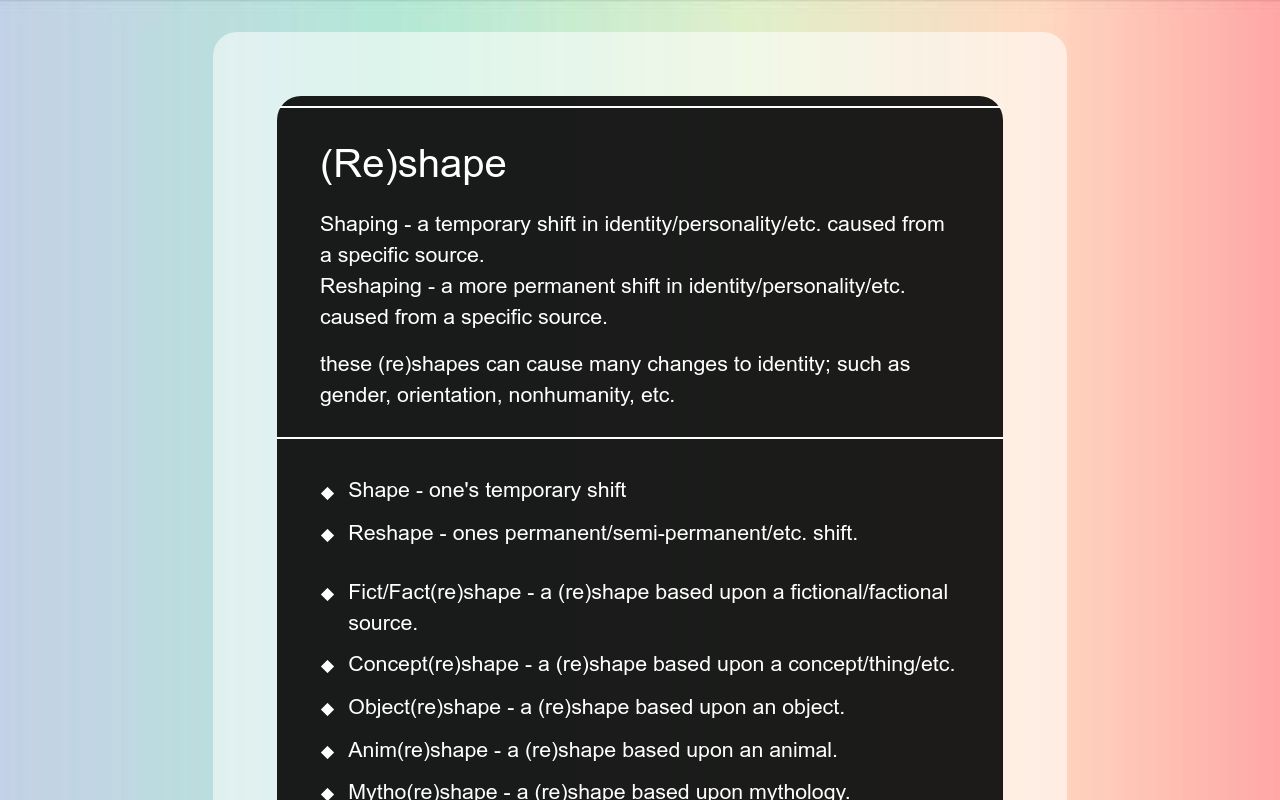 Re Shape Model (re)shape